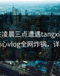 神秘人在凌晨三点遭遇tangxin 热议不止，糖心vlog全网炸锅，详情点击