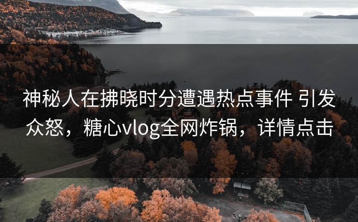 神秘人在拂晓时分遭遇热点事件 引发众怒,糖心vlog全网炸锅,详情点击 神秘人在拂晓时分遭遇热点事件 引发众怒,糖心vlog全网炸锅,详情点击