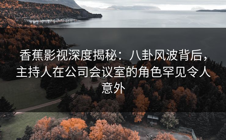 香蕉影视深度揭秘：八卦风波背后，主持人在公司会议室的角色罕见令人意外